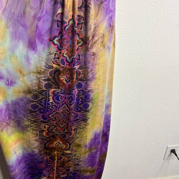 ONE WORLD Purple and Brown Embellished Ruched Sundress - Picture 5 of 6